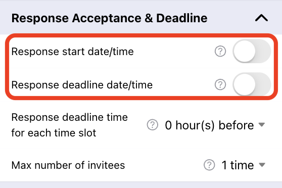 response acceptance period