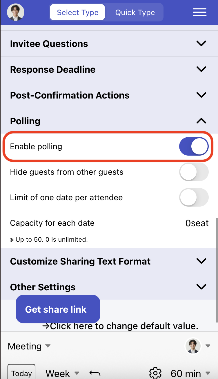 Enable polling after selecting candidate dates