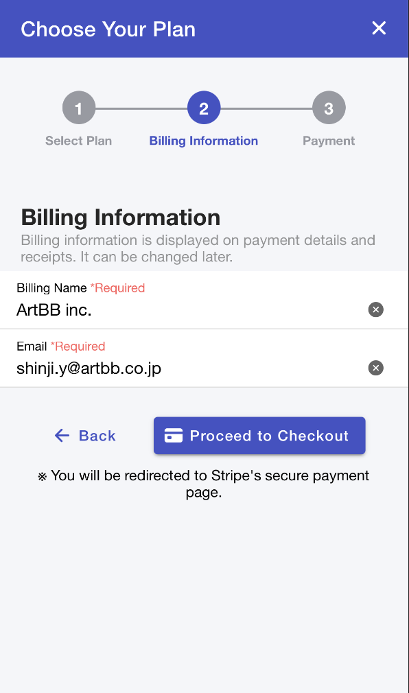 Enter billing information