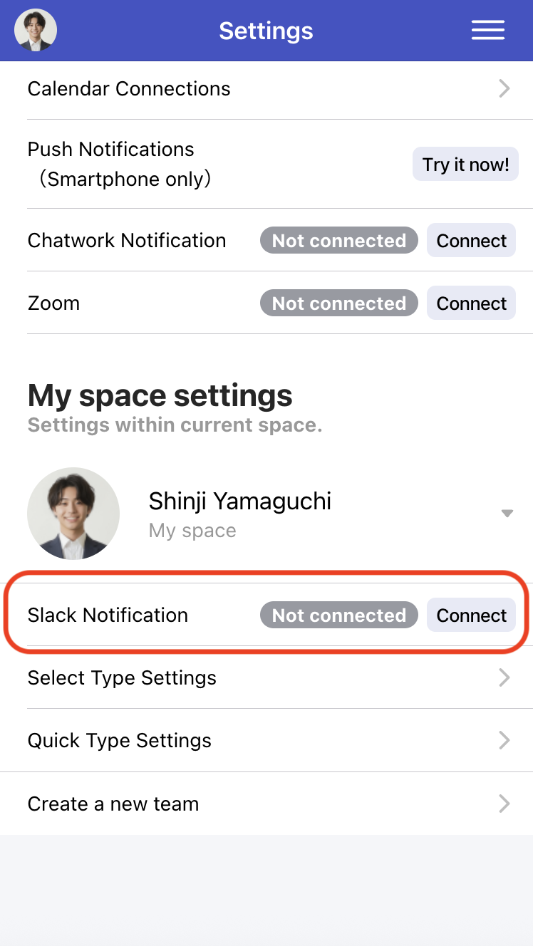 Slack Integration Settings